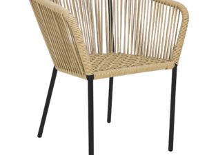 Silla Ameca estructura negra cuerda beige