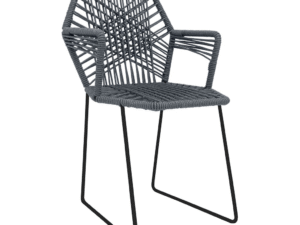 Silla Acapulco hexagonal con brazos gris
